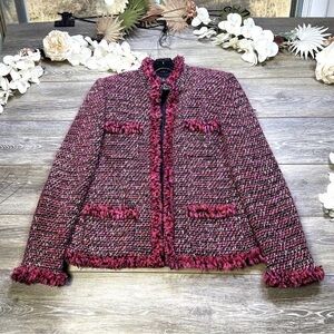 Rafaella Women's Tweed Blazer - Pink and Black